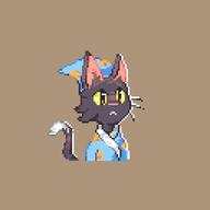Cat Character Fanart Meikou Meikou98 Model Pixel Retro Streamer Wizard // 625x625 // 111.3KB